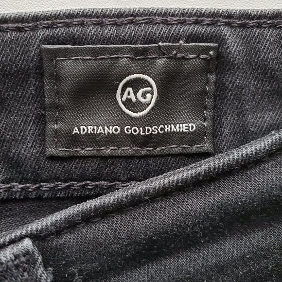 AG Adriano Goldschmied Farrah Black High Rise Ankle Skinny Jeans Raw Goth 25R - Picture 6 of 16